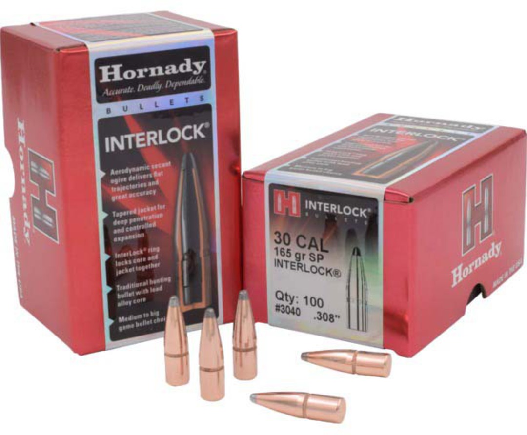 Hornady Interlock 30cal 165gr SP x100 #3040 image 0